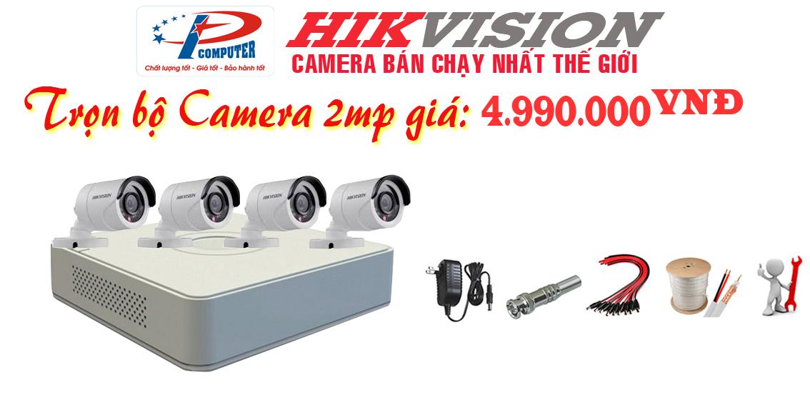 Trọn bộ Camera Hikvison giá siêu khuyến mãi chỉ với : 4,990,000đ